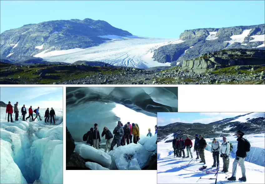Exkursionen till Finse i Norge bjuder på spännande vandringar framför och uppe på glaciärer